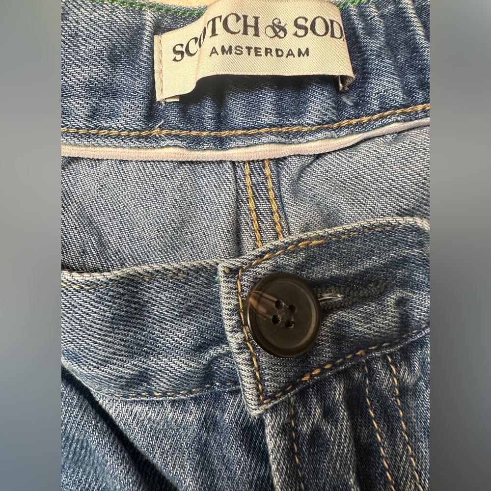 Scotch and Soda Amsterdam Jeans Blue Denim Wide Leg Size 6 28 Waist New - Picture 7 of 9